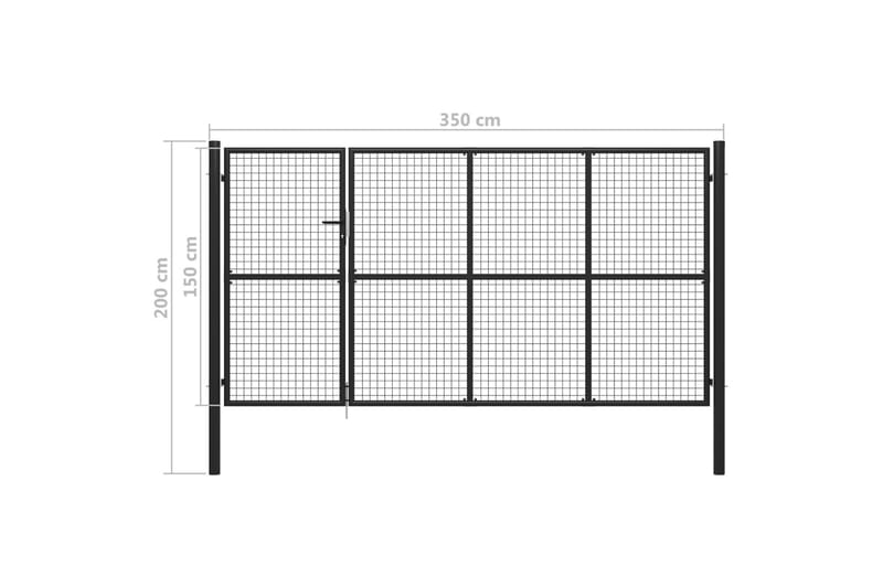 Hageport stål 350x150 cm antrasitt - Hus & oppussing - Innsynsbeskyttelse & innhegning - Port