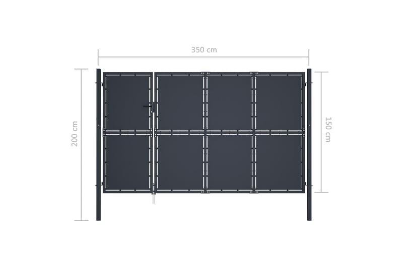 Hageport stål 350x150 cm antrasitt - Hus & oppussing - Innsynsbeskyttelse & innhegning - Port