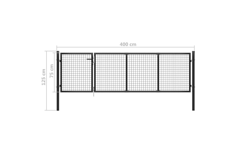 Hageport stål 350x75 cm antrasitt - Grå - Hus & oppussing - Innsynsbeskyttelse & innhegning - Port