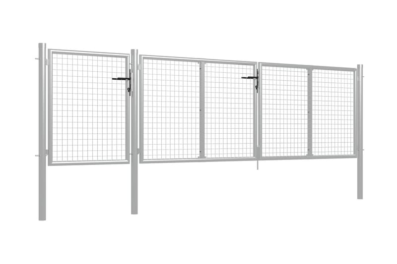 Hageport stål 400x100 cm sølv - Silver - Hus & oppussing - Innsynsbeskyttelse & innhegning - Port