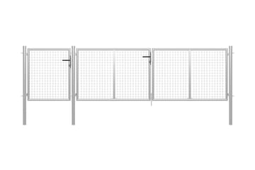 Hageport stål 400x100 cm sølv - Silver - Hus & oppussing - Innsynsbeskyttelse & innhegning - Port