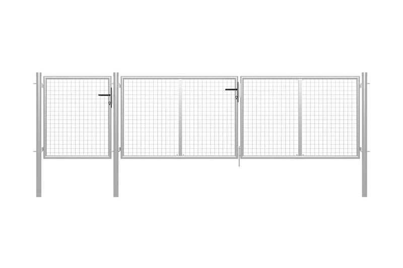 Hageport stål 400x100 cm sølv - Silver - Hus & oppussing - Innsynsbeskyttelse & innhegning - Port
