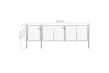 Hageport stål 400x100 cm sølv - Silver - Hus & oppussing - Innsynsbeskyttelse & innhegning - Port