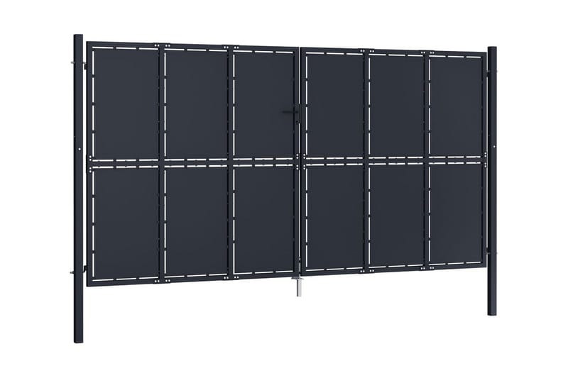 Hageport stål 400x175 cm antrasitt - Hus & oppussing - Innsynsbeskyttelse & innhegning - Port