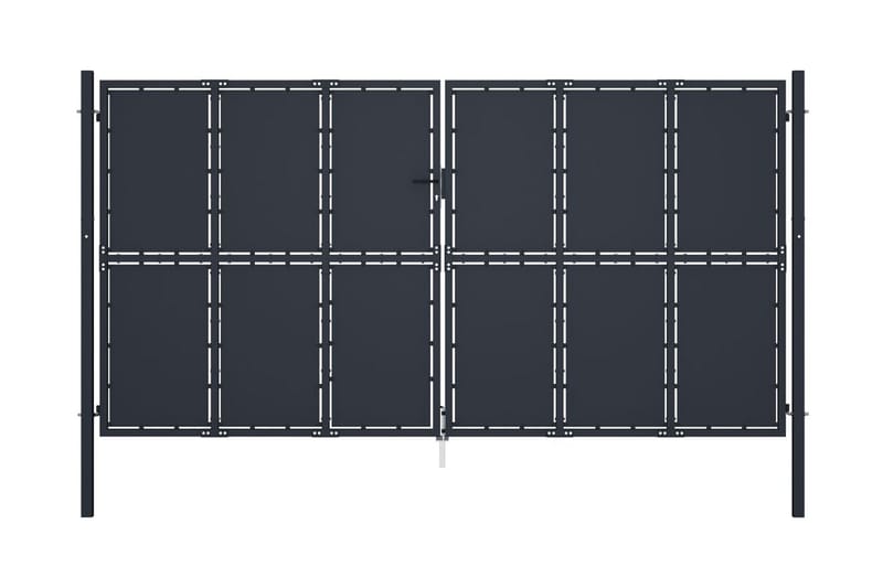 Hageport stål 400x175 cm antrasitt - Hus & oppussing - Innsynsbeskyttelse & innhegning - Port