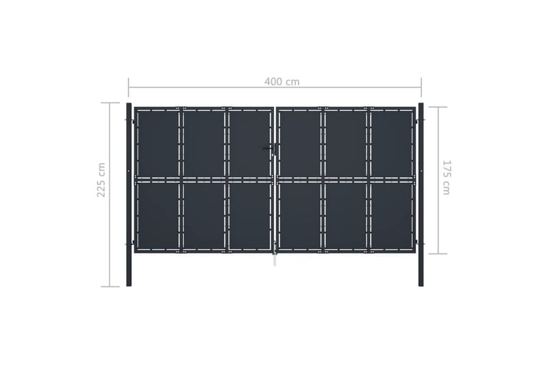 Hageport stål 400x175 cm antrasitt - Hus & oppussing - Innsynsbeskyttelse & innhegning - Port