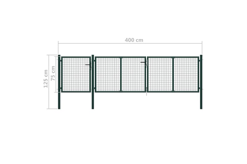 Hageport stål 400x75 cm grønn - grønn - Hus & oppussing - Innsynsbeskyttelse & innhegning - Port