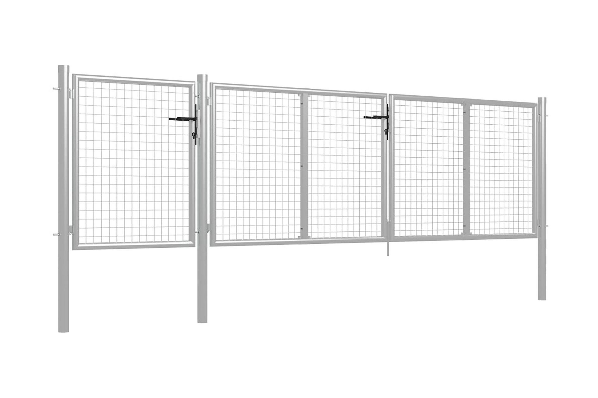 Hageport stål 400x75 cm sølv - Silver - Hus & oppussing - Innsynsbeskyttelse & innhegning - Port
