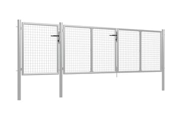 Hageport stål 400x75 cm sølv - Silver - Hus & oppussing - Innsynsbeskyttelse & innhegning - Port