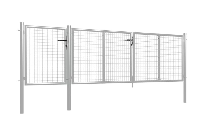 Hageport stål 400x75 cm sølv - Silver - Hus & oppussing - Innsynsbeskyttelse & innhegning - Port