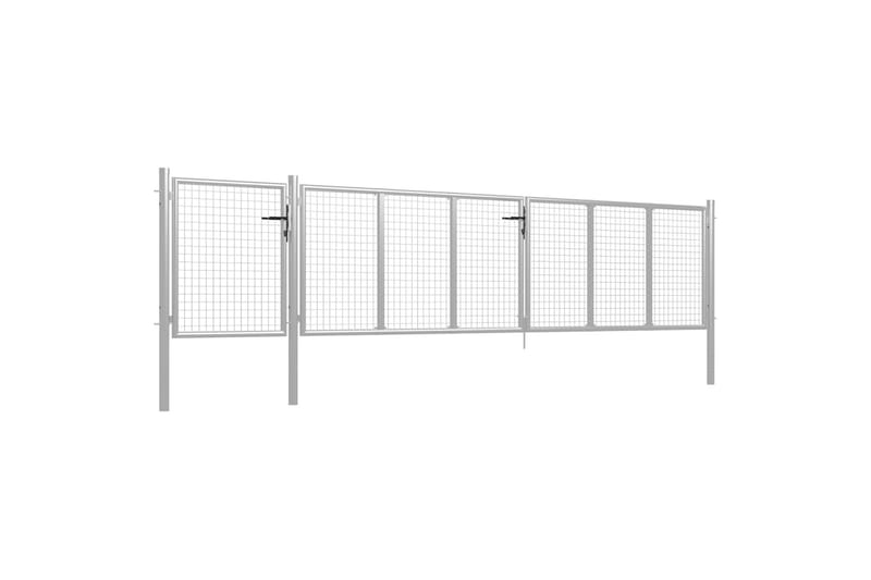 Hageport stål 500x75 cm sølv - Hus & oppussing - Innsynsbeskyttelse & innhegning - Port