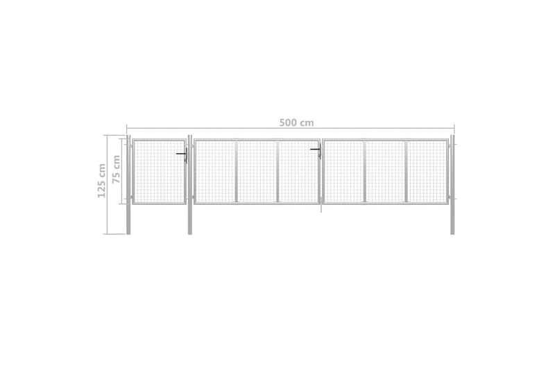 Hageport stål 500x75 cm sølv - Hus & oppussing - Innsynsbeskyttelse & innhegning - Port