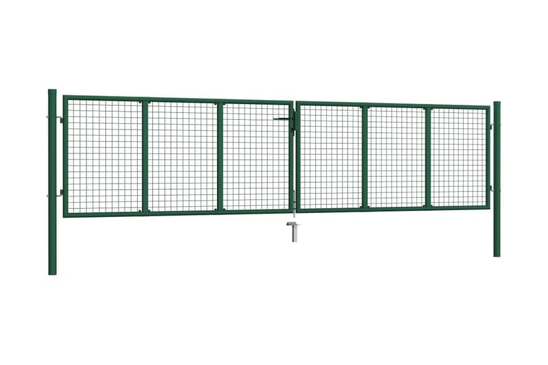 Nettinghageport stål 400x125 cm grønn - Smijernsport & jernport - Grind utendørs