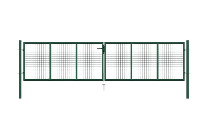 Nettinghageport stål 400x125 cm grønn - Hus & oppussing - Innsynsbeskyttelse & innhegning - Port
