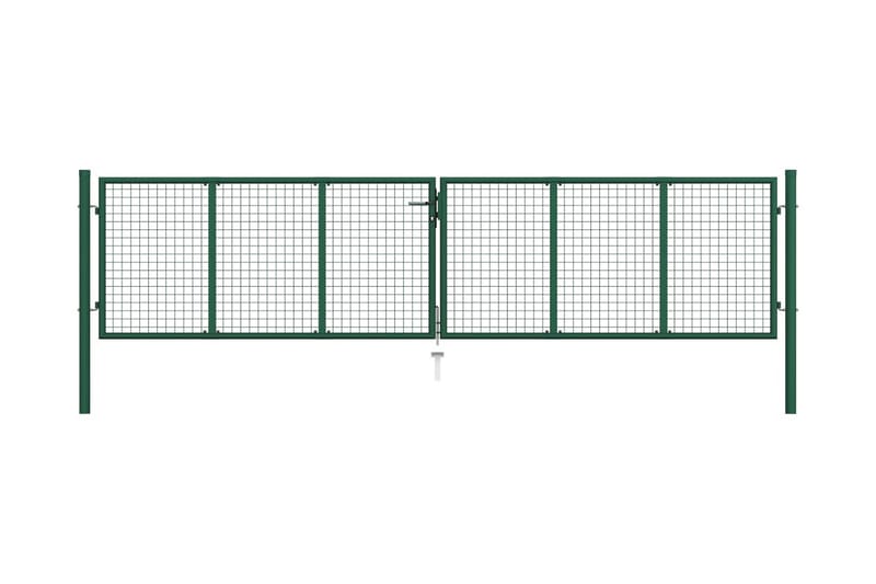 Nettinghageport stål 400x125 cm grønn - Smijernsport & jernport - Grind utendørs