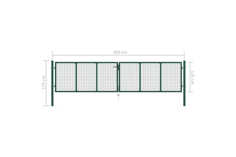 Nettinghageport stål 400x125 cm grønn - Hus & oppussing - Innsynsbeskyttelse & innhegning - Port