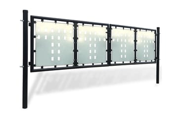 Sort Dobbel Dør Gateport 300 x 125 cm - Hus & oppussing - Innsynsbeskyttelse & innhegning - Port