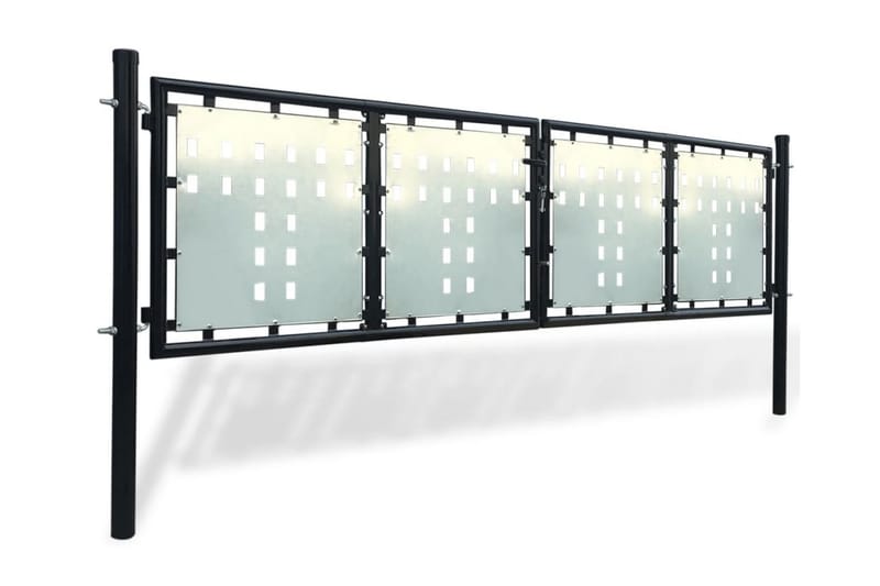 Sort Dobbel Dør Gateport 300 x 125 cm - Hus & oppussing - Innsynsbeskyttelse & innhegning - Port