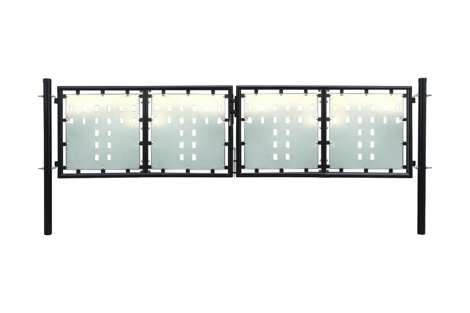 Sort Dobbel Dør Gateport 300 x 125 cm - Hus & oppussing - Innsynsbeskyttelse & innhegning - Port