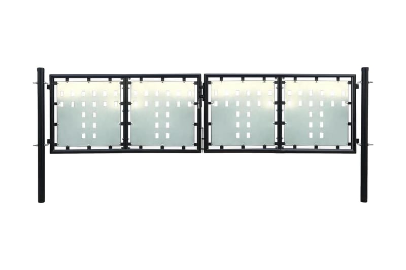 Sort Dobbel Dør Gateport 300 x 125 cm - Hus & oppussing - Innsynsbeskyttelse & innhegning - Port