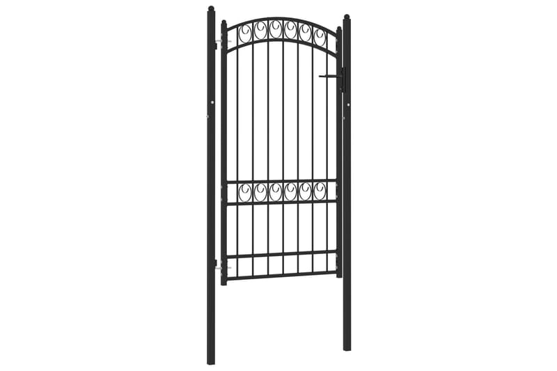 Hageport med buet topp stål 100x175 cm svart - Svart - Hus & oppussing - Innsynsbeskyttelse & innhegning - Port
