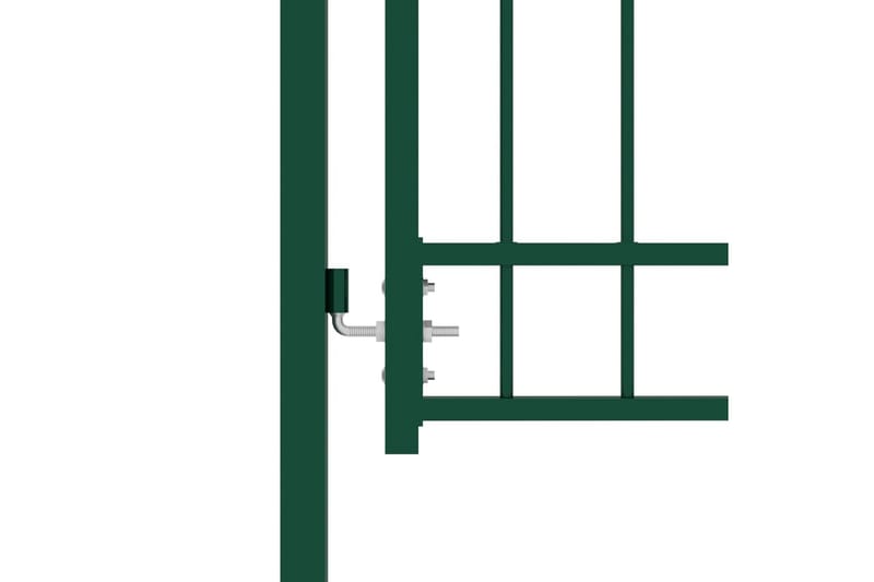Hageport med pigger stål 100x150 cm grønn - grønn - Hus & oppussing - Innsynsbeskyttelse & innhegning - Port
