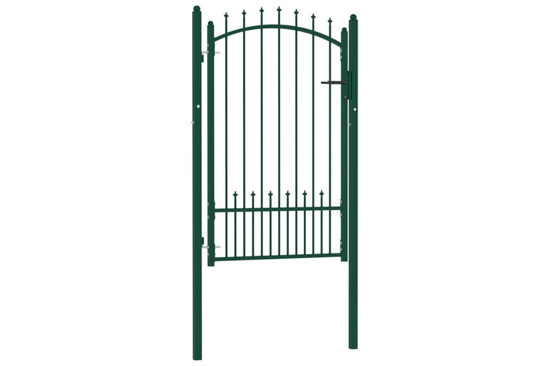 Hageport med pigger stål 100x150 cm grønn - grønn - Hus & oppussing - Innsynsbeskyttelse & innhegning - Port