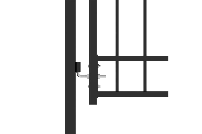 Hageport med pigger stål 100x100 cm svart - Svart - Smijernsport & jernport - Grind utendørs