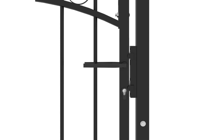 Hageport med pigger stål 100x100 cm svart - Svart - Hus & oppussing - Innsynsbeskyttelse & innhegning - Port