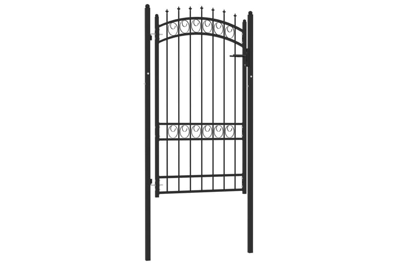 Hageport med pigger stål 100x175 cm svart - Svart - Hus & oppussing - Innsynsbeskyttelse & innhegning - Port