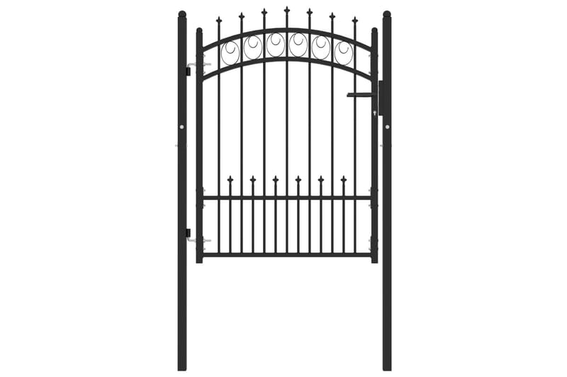 Hageport med pigger stål 100x125 cm svart - Svart - Hus & oppussing - Innsynsbeskyttelse & innhegning - Port