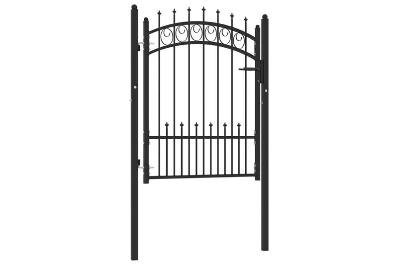 Hageport med pigger stål 100x125 cm svart - Svart - Hus & oppussing - Innsynsbeskyttelse & innhegning - Port
