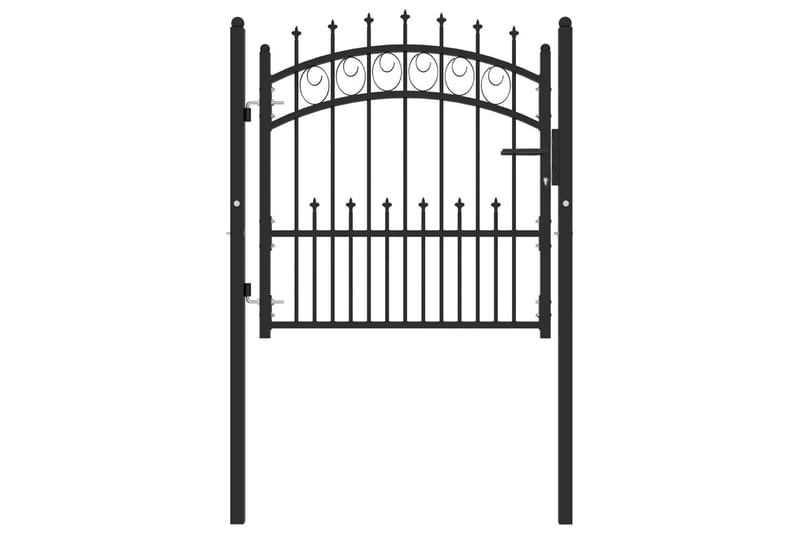 Hageport med pigger stål 100x100 cm svart - Svart - Hus & oppussing - Innsynsbeskyttelse & innhegning - Port