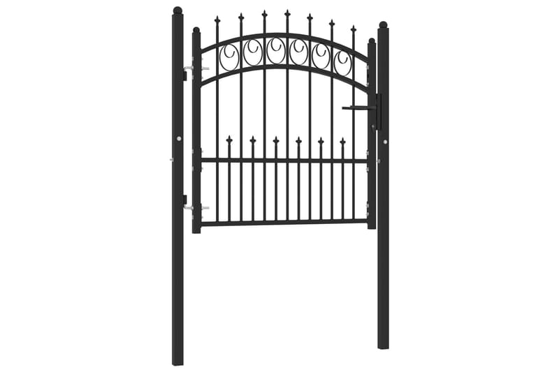 Hageport med pigger stål 100x100 cm svart - Svart - Hus & oppussing - Innsynsbeskyttelse & innhegning - Port