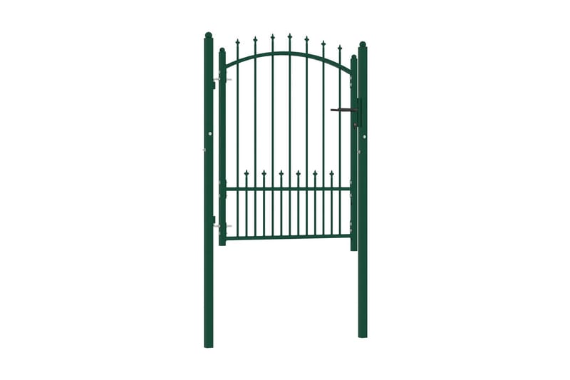 Hageport med pigger stål 100x125 cm grønn - grønn - Hus & oppussing - Innsynsbeskyttelse & innhegning - Port