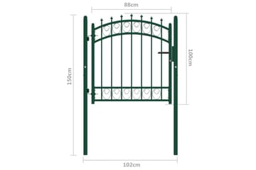 Hageport med pigger stål 100x100 cm grønn - grønn - Hus & oppussing - Innsynsbeskyttelse & innhegning - Port