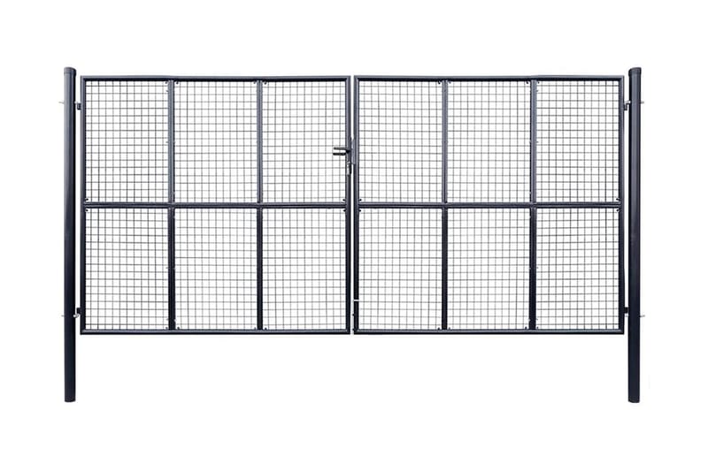 Hageport netting galvanisert stål 400x175 cm grå - Hus & oppussing - Innsynsbeskyttelse & innhegning - Port