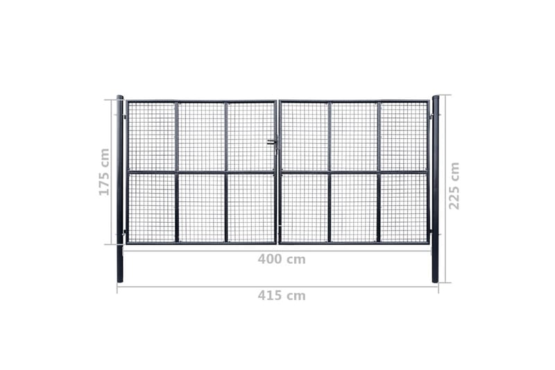 Hageport netting galvanisert stål 400x175 cm grå - Hus & oppussing - Innsynsbeskyttelse & innhegning - Port