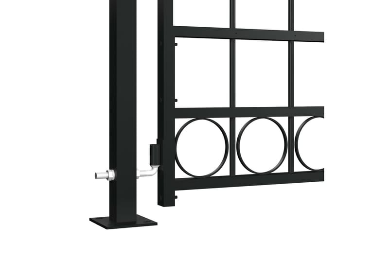 Inngangsport med buet topp og 2 stolper 100x200 cm svart - Tregrind - Grind utendørs