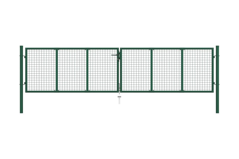 Nettinghageport stål 400x100 cm grønn - Smijernsport & jernport - Grind utendørs