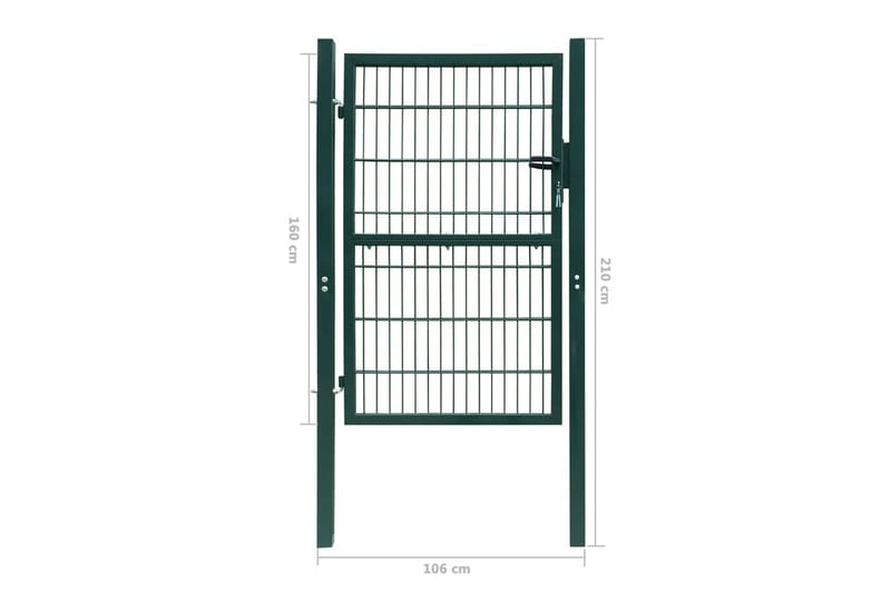2D hageport (enkel) grønn 106 x 210 cm - Hus & oppussing - Innsynsbeskyttelse & innhegning - Port