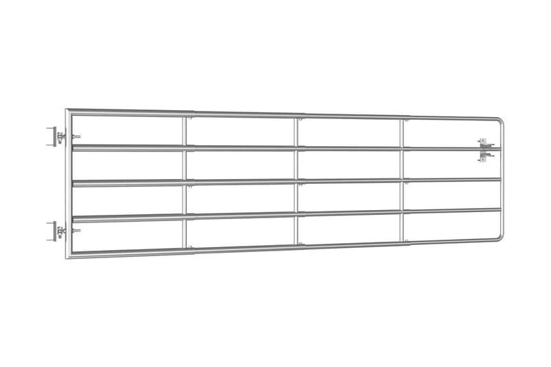 5 Jordeport stål (150-300)x90 cm sølv - Silver - Hus & oppussing - Innsynsbeskyttelse & innhegning - Port