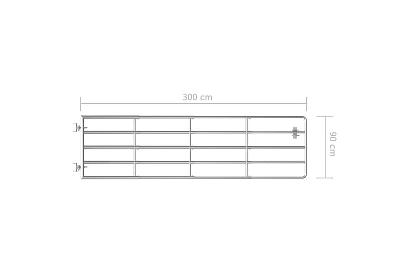 5 Jordeport stål (150-300)x90 cm sølv - Silver - Hus & oppussing - Innsynsbeskyttelse & innhegning - Port
