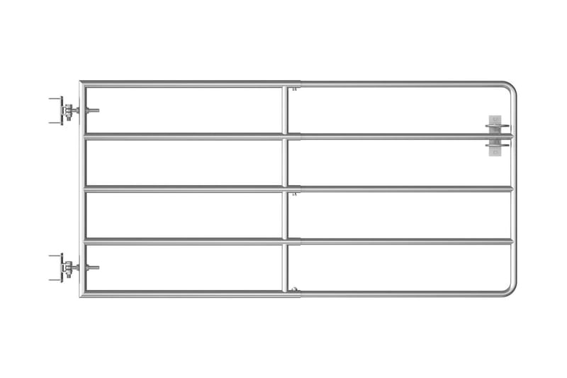 5 Jordeport stål (95-170)x90 cm sølv - Smijernsport & jernport - Grind utendørs