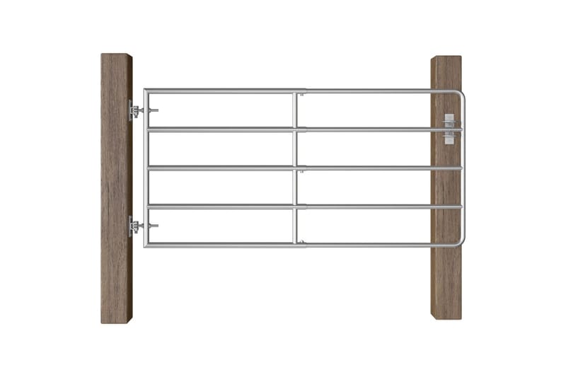 5 Jordeport stål (95-170)x90 cm sølv - Hus & oppussing - Innsynsbeskyttelse & innhegning - Port
