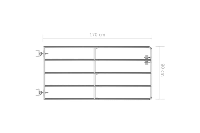 5 Jordeport stål (95-170)x90 cm sølv - Smijernsport & jernport - Grind utendørs