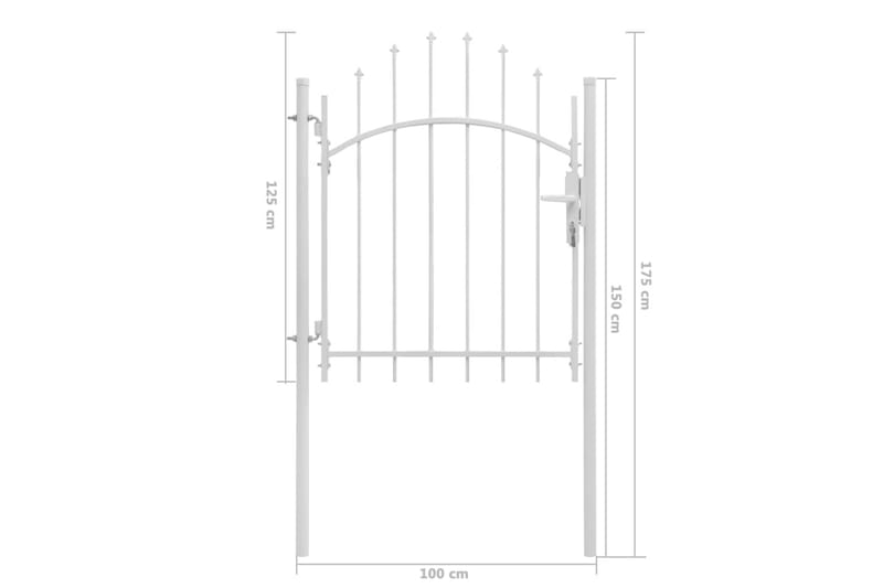 Hagegjerde stål 1x1,75 m hvit - Smijernsport & jernport - Grind utendørs