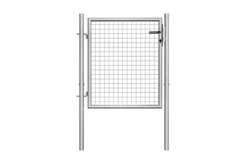 Hageport galvanisert stål 105x125 cm sølv - Silver - Hus & oppussing - Innsynsbeskyttelse & innhegning - Port