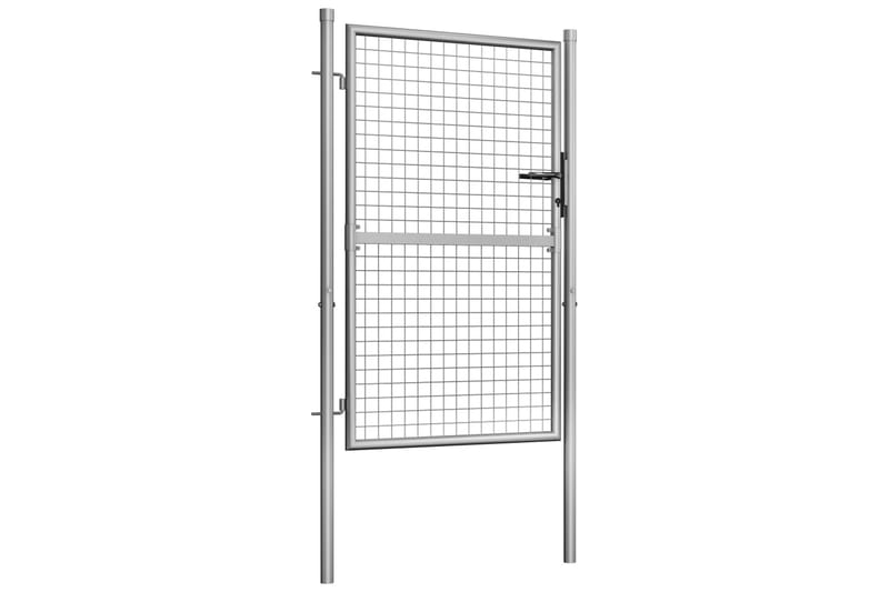 Hageport galvanisert stål 105x175 cm sølv - Hus & oppussing - Innsynsbeskyttelse & innhegning - Port