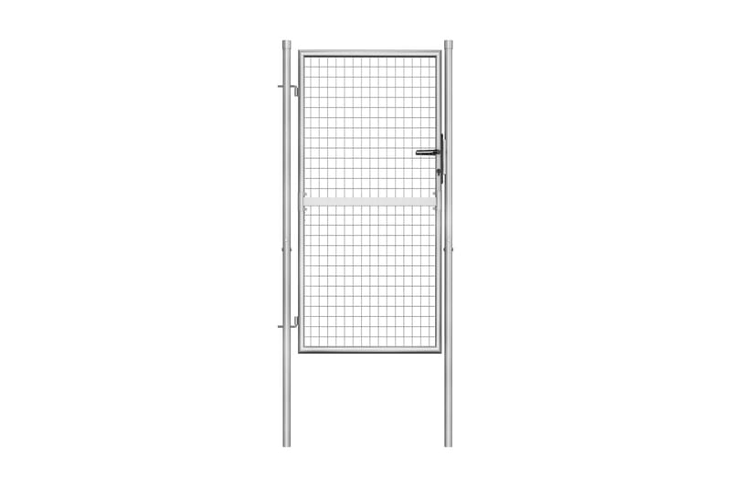 Hageport galvanisert stål 105x200 cm sølv - Silver - Hus & oppussing - Innsynsbeskyttelse & innhegning - Port